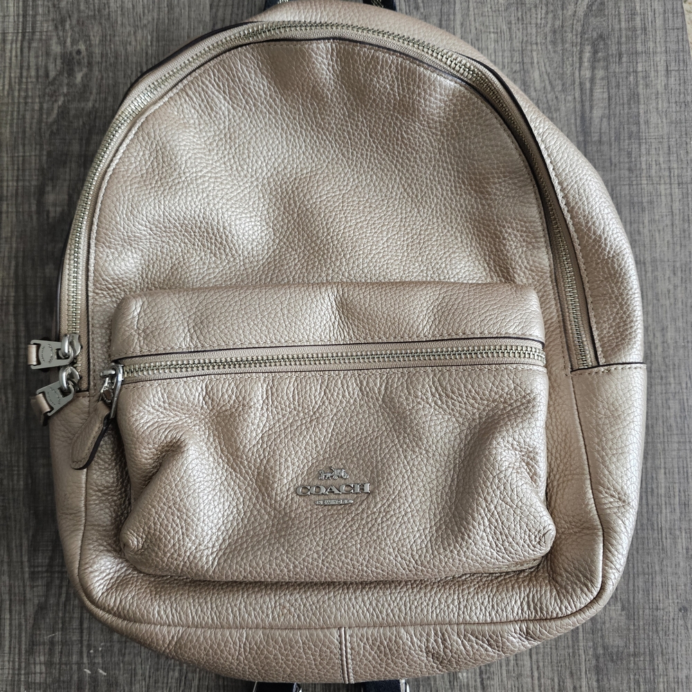 Coach Tan Leather Men's Backpack